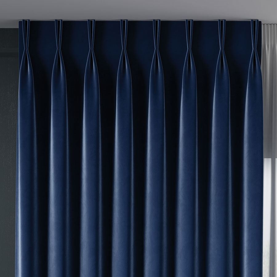 PREMIUM ALLURE Ekskluzywna tkanina zasłonowa na metry Velvet, wysokość 300 cm, kolor granatowy