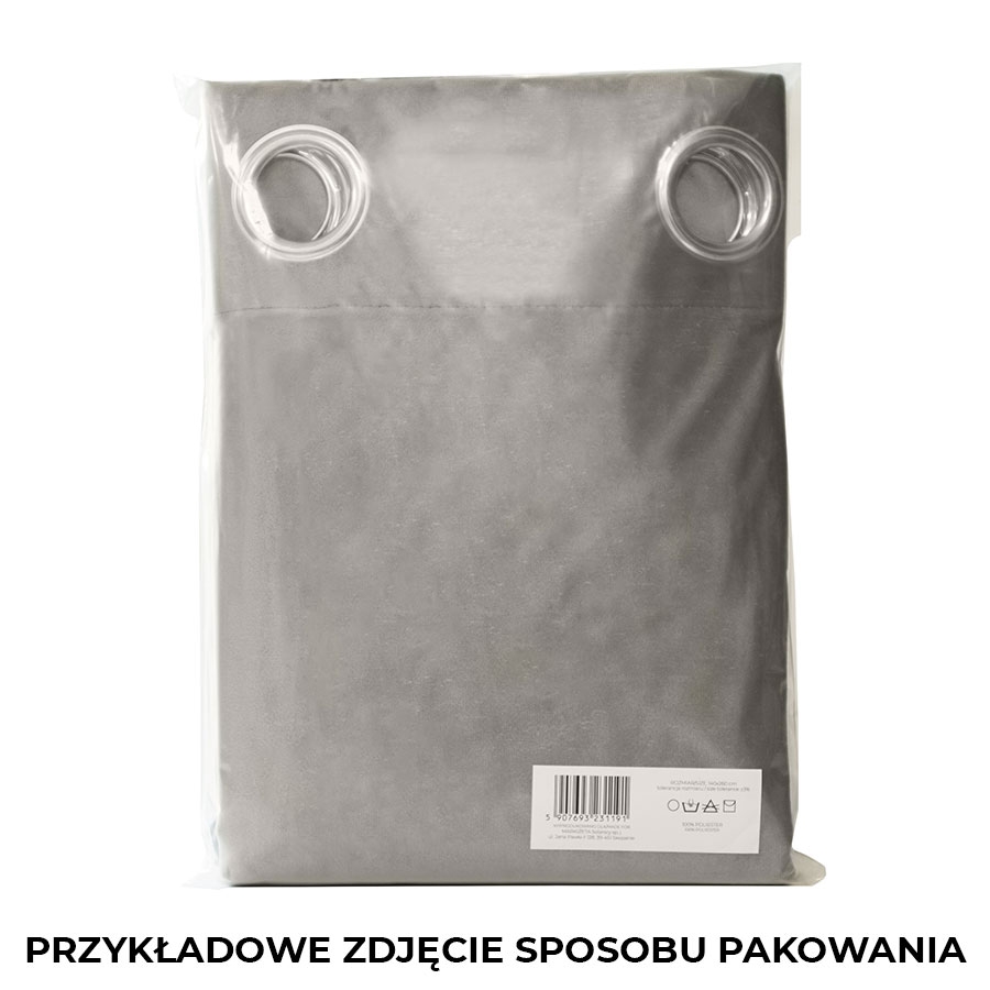 Zasłona do sypialni na przelotkach Velvi, kolor ciemny beżowy, 140x160 cm