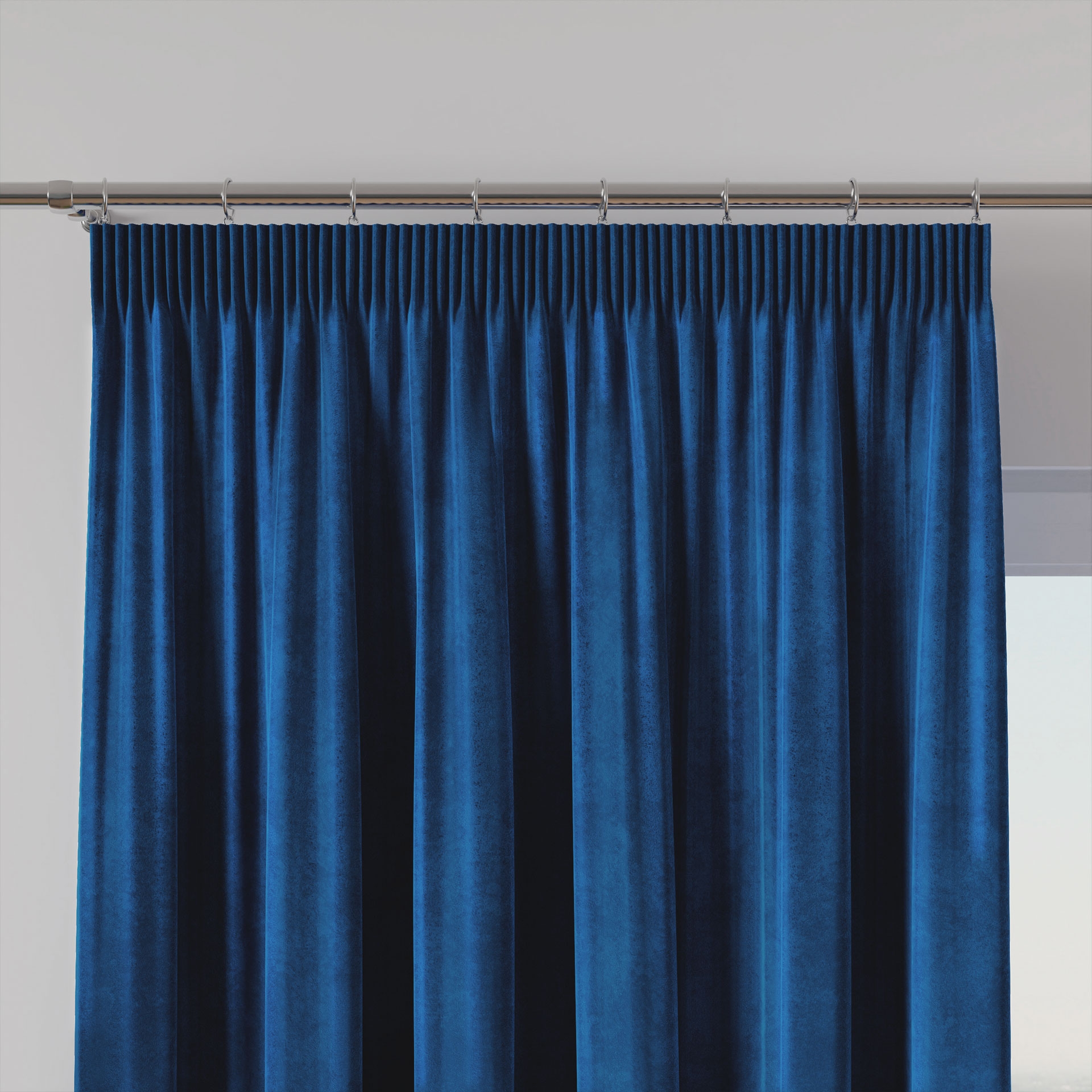 Welwetowa zasłona gotowa na taśmie Velvi, kolor granatowy, rozmiar 140x160 cm 