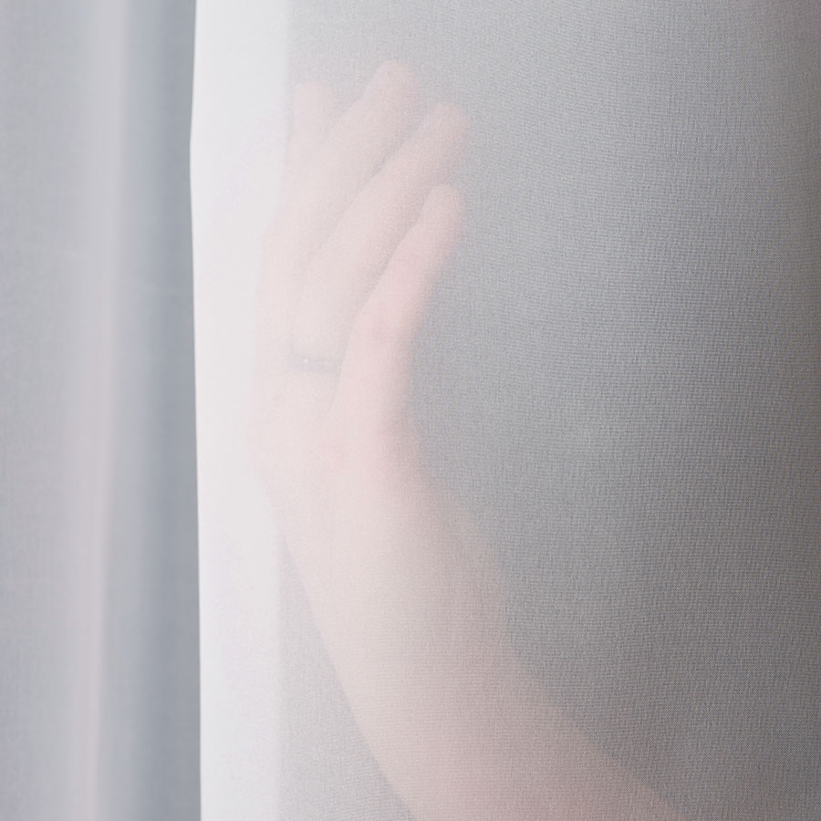 Długa firana do salonu, woal soft touch trudnopalny z ołowianką, kolor śnieżnobiały, wysokość 300 cm, Voile - sprzedawana na metry