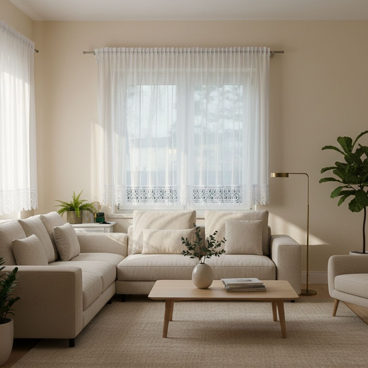Firanka Angielka z lekkiego woalu 300x150 cm subtelna biała dekoracja okna do salonu i kuchni