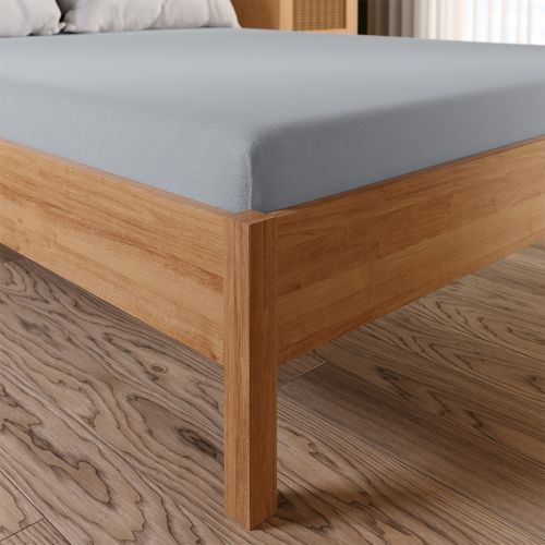Szare prześcieradło frotte z gumką Dreamy Premium, rozmiar 90x200 cm