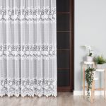 Firanka żakardowa ze wzorem pasowym, wysokość 250cm, kolor 001 biały