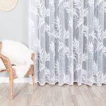 Nowoczesna firana żakardowa z roślinnym wzorem, wysokość 230 cm - sprzedawana na metry
