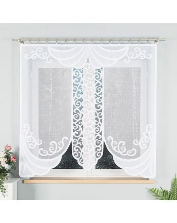 Panel żakardowy z ornamentowym wzorem, kolor biały, rozmiar 160x160 cm, Danuta