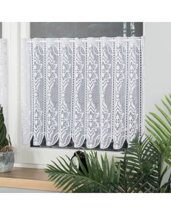 Zazdrostka żakardowa panelowa z kwiatowym wzorem, wysokość 50 cm