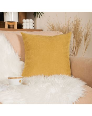 Poszewka na poduszkę z miękkiej tkaniny welurowej Milas, do salonu, sypialni, kolor jasny oliwkowy