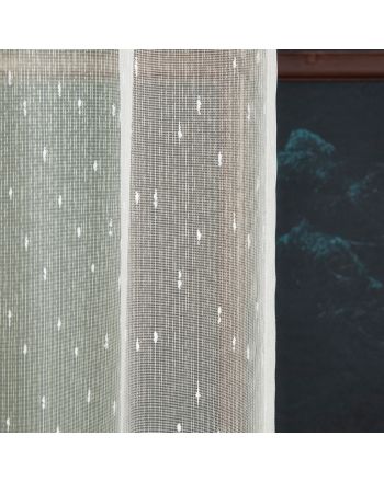Gładka firana deszczyk z obciążnikiem do szyny sufitowej kolor kremowy 