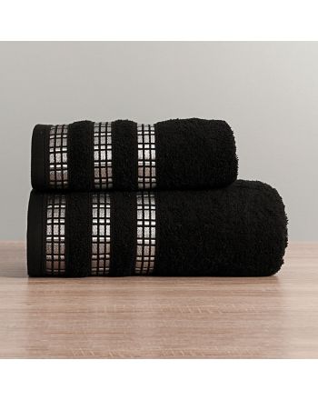 Czarny ręcznik frotte Luxury