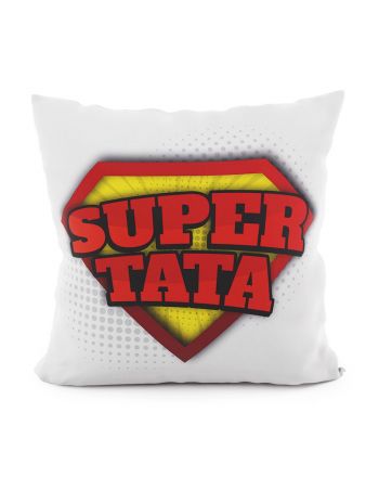 Poszewka welwetowa na poduszkę z napisem "Super Tata", rozmiar 40x40 cm