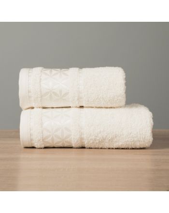 Kremowy ręcznik bawełniany Paola