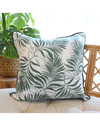 Dekoracyjna poszewka na poduszkę z roślinnym wzorem, kolor biało-zielony, rozmiar 45x45 cm