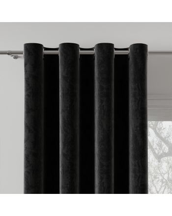 Czarna zasłona gotowa 140x260 cm, Holland Velvet