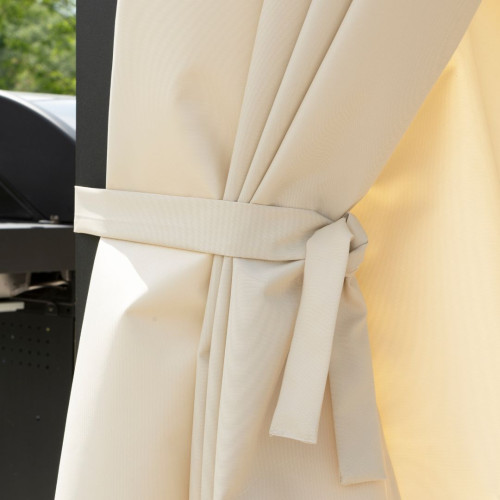 Szarfa dekoracyjna do zasłon tarasowych, rozmiar 5x140 cm, kolor ciemny kremowy