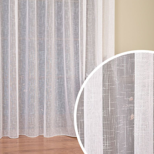 Delikatna firana o strukturze deszczyku, kolor biały, wysokość 160, 250, 320 cm - sprzedawana na metry