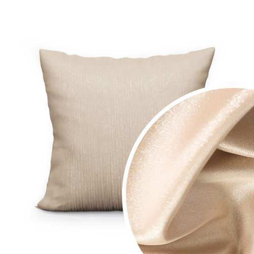 Poszewka dekoracyjna z tkaniny wodoodpornej z dodatkiem metalizowanej przędzy, kolor beżowy, rozmiar 40x40 cm, Emma