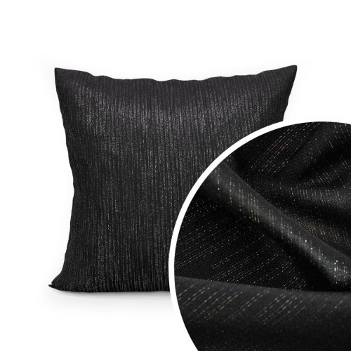 Poszewka dekoracyjna z tkaniny wodoodpornej z dodatkiem metalizowanej przędzy, kolor czarny, rozmiar 40x40 cm, Emma