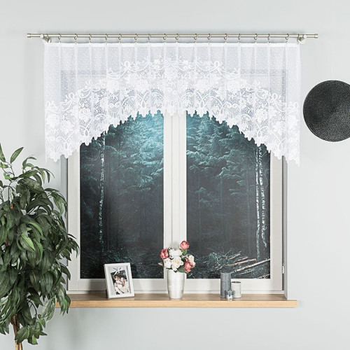 Firanka żakardowa gotowa, kolor biały, rozmiar 250x80 cm, Demetria