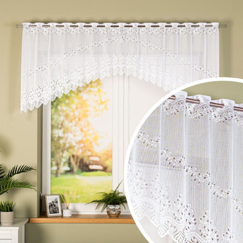 Gotowa krótka firanka żakardowa do kuchni 2 rozmiary Jagoda