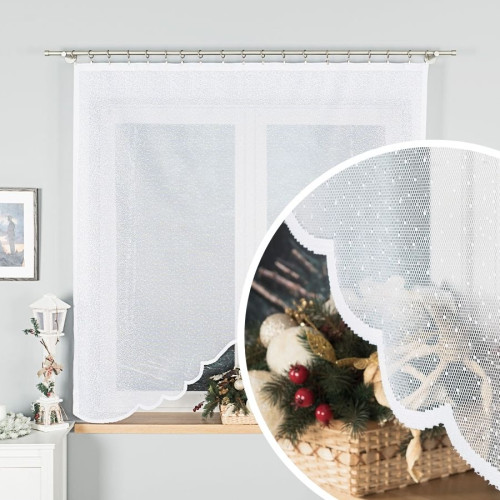 Firanka panel żakardowy gotowy, kolor biały, rozmiar 160x160 cm, Iga