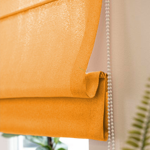 Nowoczesna roleta rzymska do kuchni ze wzorem Jodełka, kolor żółty - szyta na wymiar