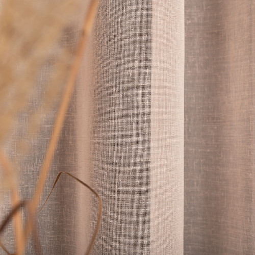 Firanka na metry o strukturze płótna z ołowianką Allure, kolor pastelowy różowy, wysokość 320 cm