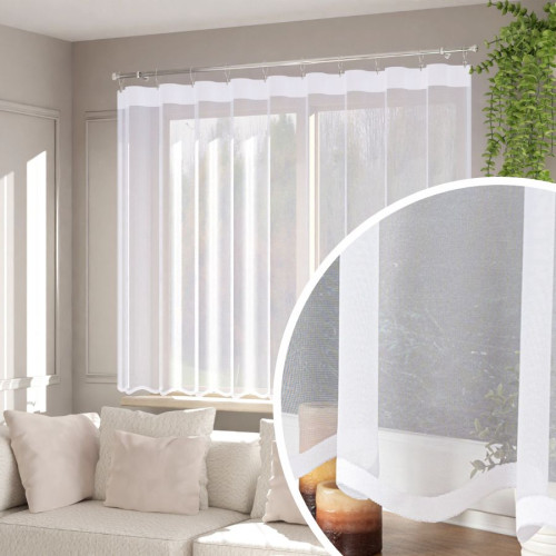 Krótka gotowa żakardowa firanka do salonu jadalni dwa rozmiary Elza