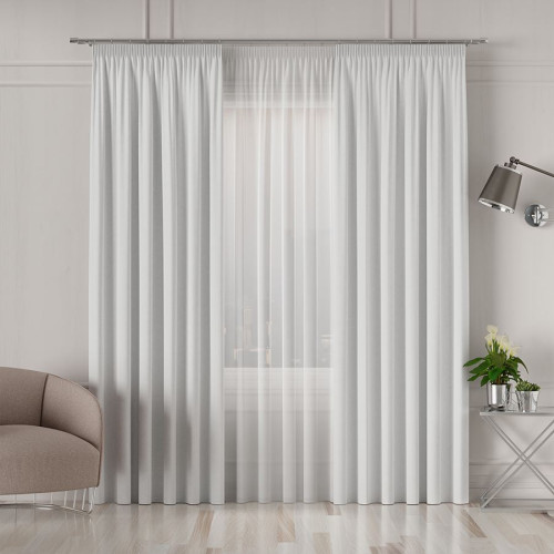 Ekskluzywna tkanina zasłonowa, kolor śnieżnobiały, wysokość 300 cm, Allure