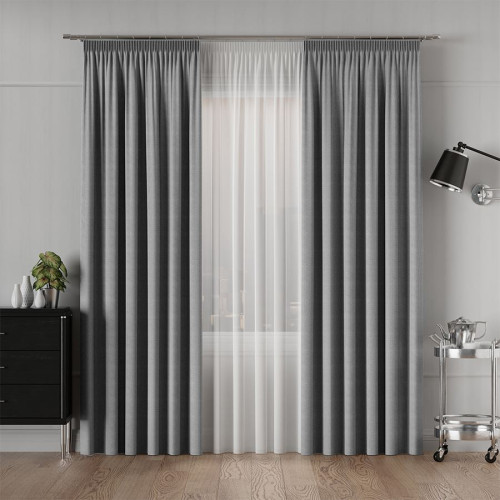 Ekskluzywna tkanina zasłonowa, kolor zimnoszary, wysokość 300 cm, Allure