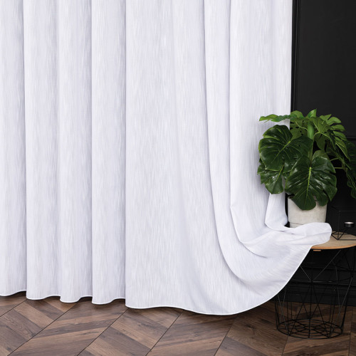 PREMIUM ALLURE Firanka wykończona ołowianką Loren, wysokość 300 cm, kolor biały na metry - szyta na wymiar