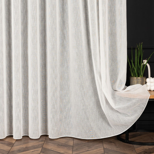 PREMIUMA ALLURE Firanka zakończona ołowianką, Tilada, wysokość 300 cm, kolor kremowy - sprzedawana na metry