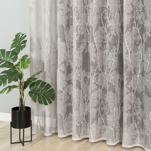 Firanka żakardowa na metry ze wzorem po całości, wysokość 250cm, kolor szary