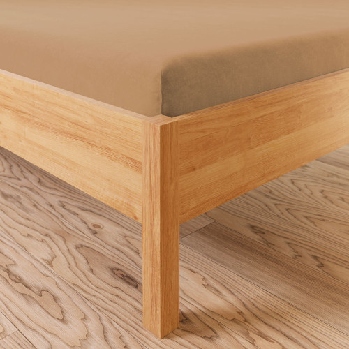 Prześcieradło z jerseyu z gumką, kolor jasny brązowy, Dreamy Premium