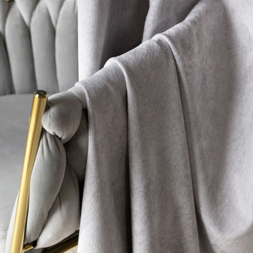 Zasłona do salonu, welurowa na przelotkach, kolor jasny szary, rozmiar 140x260 cm