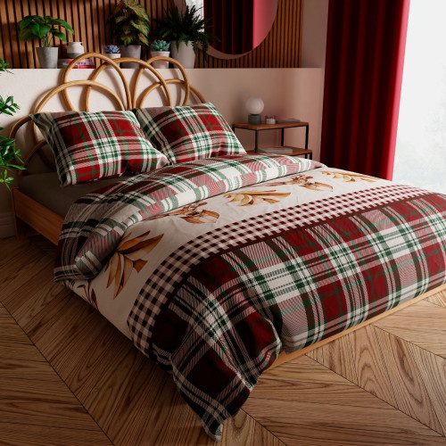 Komplet pościeli z bawełny satynowej z dwustronnym nadrukiem, dwa rozmiary, Merry