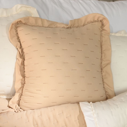 Poszewka na poduszki z dekoracyjna falbanką Savona, kolor beżowy, rozmiar 40x40 cm