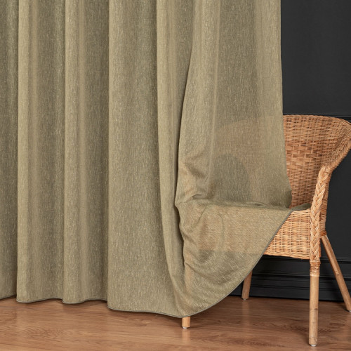 PREMIUM ALLURE Firanka na metry Tiffany, wysokość 300 cm, kolor zielony z połyskiem - sprzedawana na metry