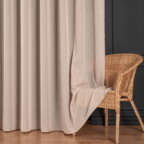 Elegancka firanka do salonu z deszczykiem po całości, kolor łososiowy, wysokość 300 cm - sprzedawana na metry