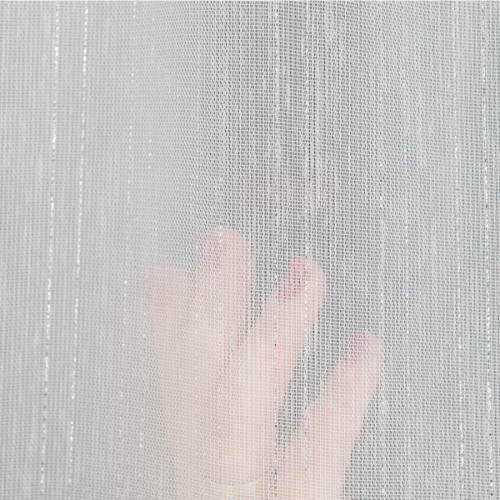 Biała firana ze srebrną nitką, wysokość 300 cm z ołowianką - sprzedawana na metry