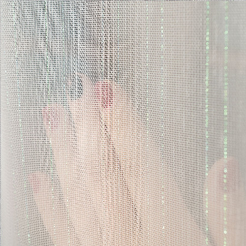 Biała firana z neonową nitką, wysokość 300cm z ołowianką