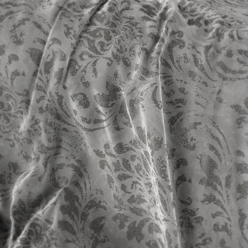 Materiał na zasłony ze wzorem botanicznym Madeleine, kolor szary wysokość 300 cm - sprzedawany na metry