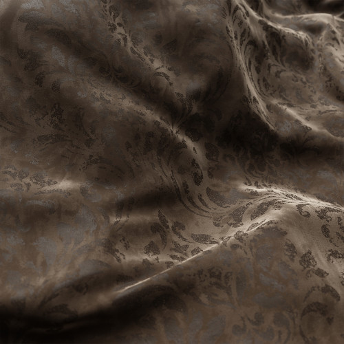 Materiał na zasłony ze wzorem botanicznym Madeleine, kolor brązowy wysokość 300 cm - sprzedawany na metry