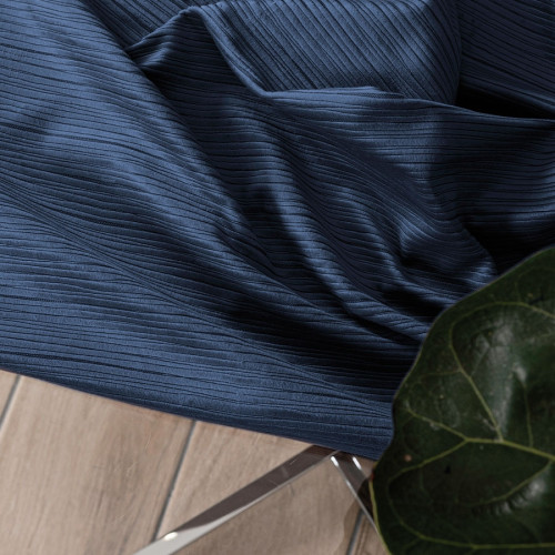 Materiał na zasłony o delikatnej strukturze przypominającej sztruks Charlotta, kolor niebieski, wysokość 300 cm