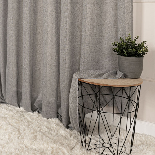 Allure firanka typu bukla z ołowianką, kolor ciemny szary, wysokość 300 cm, Aisha - sprzedawana na metry