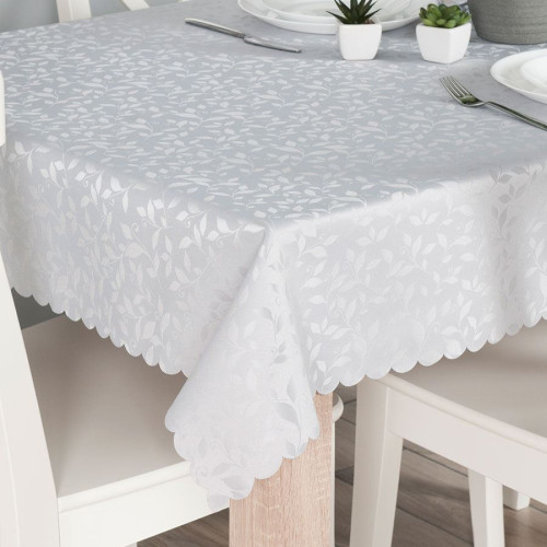 Wodoodporny materiał na obrusy, kolor jasny szary, szerokość 140 cm, Felek - sprzedawany na metry