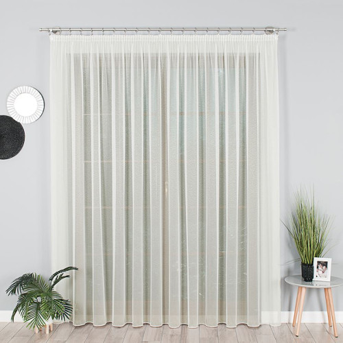 Kremowa firanka na markizecie gładka, wysokość 330 cm, 000433 - sprzedawana na metry