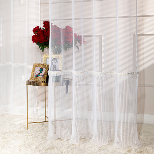 Firana do salonu na przelotkach Orena z ozdobnym plisem rozmiar 140x250 cm 