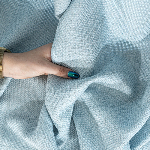 Materiał na zasłony do salonu, kolor jasny niebieski, wysokość 300 cm, Molly - sprzedawany na metry