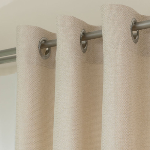 Zasłona gotowa na przelotkach do salonu, kolor kremowy, rozmiar 140x250 cm, Molly