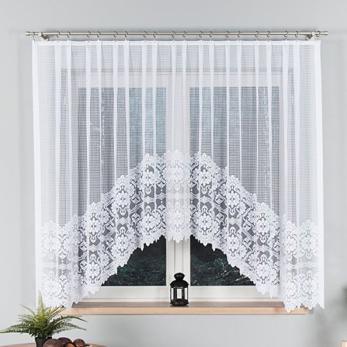 Elegancka żakardowa firana gotowa do salonu wykończona w łuk 310x160 cm, Serafina